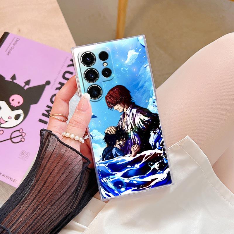 Anime O-One Piece Shanks Luffy S26 Ultra Case For Samsung Galaxy S25 S26 S24 S23 Ultra S22 S20 Plus S21 FE A57 Clear Phone Cover