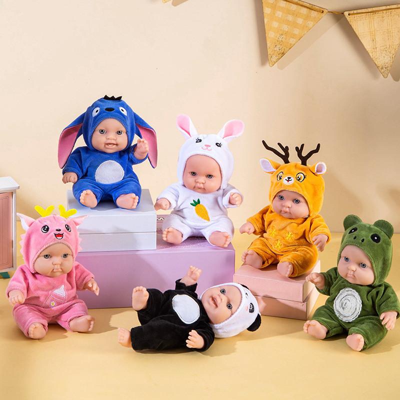 Adorable 8-inch Plush Reborn Doll Panda Realistic Baby Toy Birthday Gift For Girls