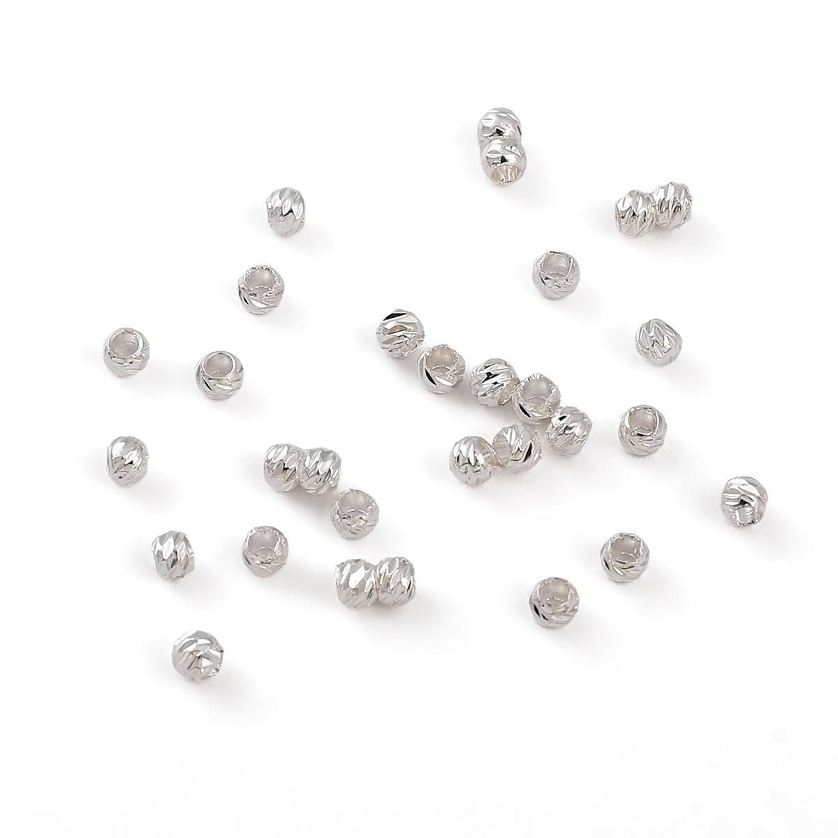 

10 шт. медные круглые бусины с цветком для изготовления ювелирных изделий своими руками, аксессуары для рукоделия 3x1.8mm серебряный