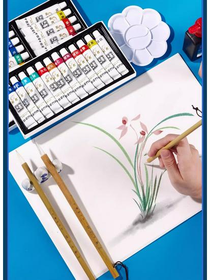 12/24 Color Chinese Ink Painting Set for Beginner and Elementary Art Students