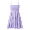 2026 European & American Summer Women's One-Shoulder Thin Strap Solid Color Versatile Dress
