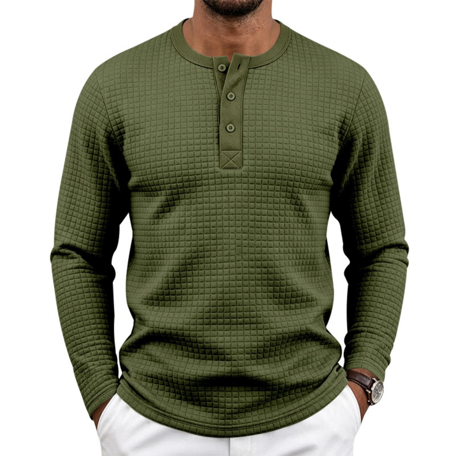 Men s Casual Long Sleeve Shirt with Vintage Check Pattern for Outdoor Wear L