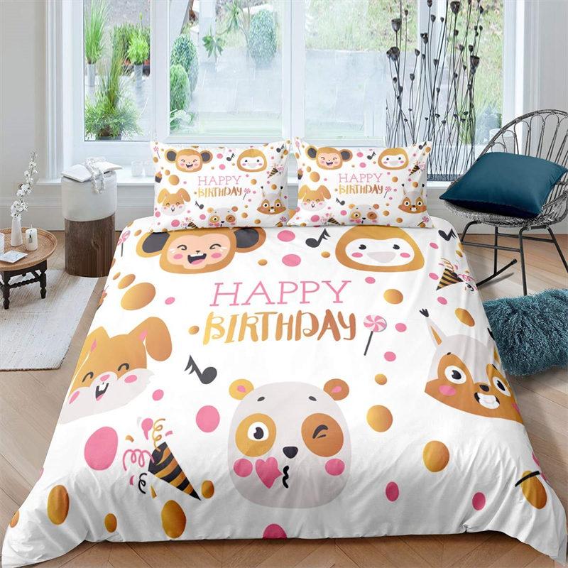 Children Kids Monkey Soft Duvet Cover Lovely Carton Animal Beding Set Lovely Litle Monkey Warm Comforter Cover For Young Boys Young Girls Child Bedrom