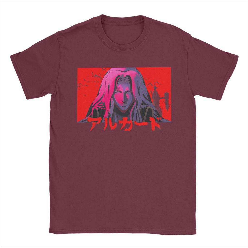 Mens Castlevania Alucard Kanji Castle T Shirts  Cotton Clothing Vintage Short Sleeve O Neck Tees Original TShirts