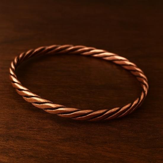 

Браслет-манжета из чистой меди, лечебное украшение, плетеный браслет ручной работы 6 (Inches) медный