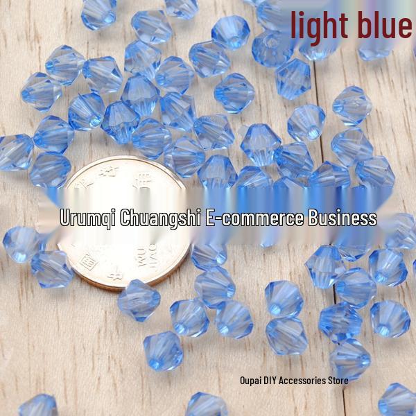 6-10mm Transparent White Double-Pointed Acrylic Beads for DIY Jewelry Crafting
