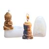 3D Lotus Buddha Silicone Candle Mould Resin Aromatherapy Gypsum Candle Wax Clay Crafts Decor DIY Monk Buddhist Home Decor Crafts