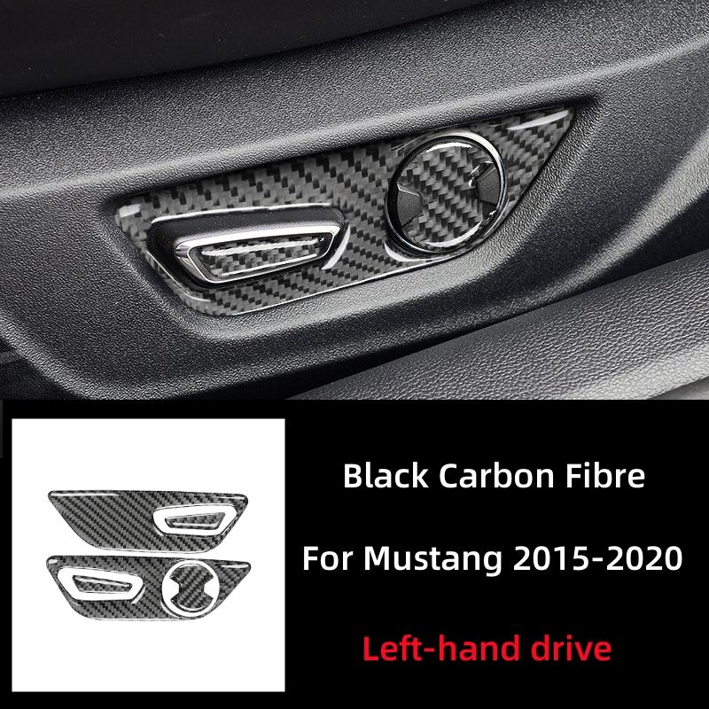 

Для Ford Mustang GT 2015-2021 автомобильные аксессуары из углеродного волокна салон автомобиля кнопка регулировки сиденья рамка отделка крышка наклейка декор