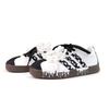 Adidas VL COURT 2.0 Spotted Cow Wear resistant And Lightweight Low top Skateboard Shoes Unisex Black White ID6015(Team801-S-BOX)