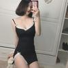 Summer Low-Cut Slit Nightdress: Sexy, Tempting Suspender Skirt Pajamas for Women