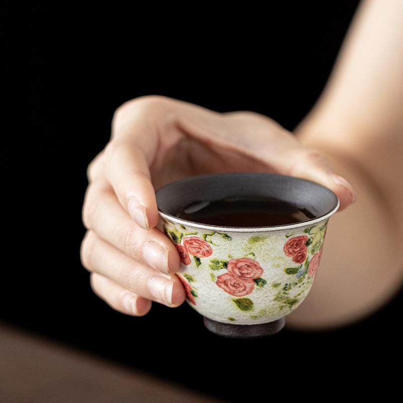 Japoński Retro Ceramiczny Czarka Pojedyncza Filiżanka Filiżanka do Parzenia Herbaty Pijąca Herbatę Osobista Domowa Biurowa Ceramiczna Filiżanka do Herbaty Kung Fu Zastawa do Herbaty