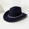 Western Cowboy Top Hat Ladies Festival Party Jazz Hat Men's and Women's Casual Top Hat Felt Hat