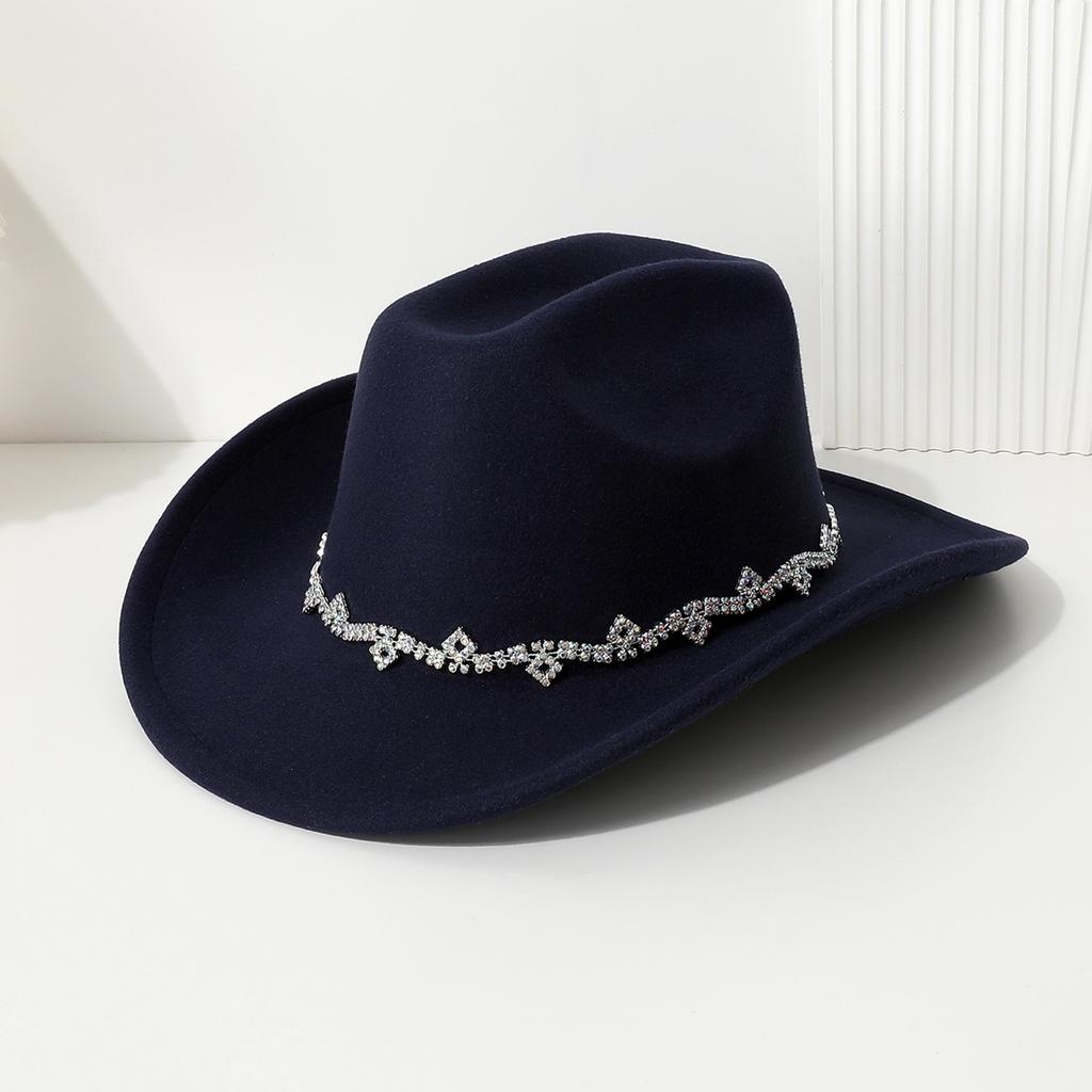 Western Cowboy Top Hat Ladies Festival Party Jazz Hat Men's and Women's Casual Top Hat Felt Hat