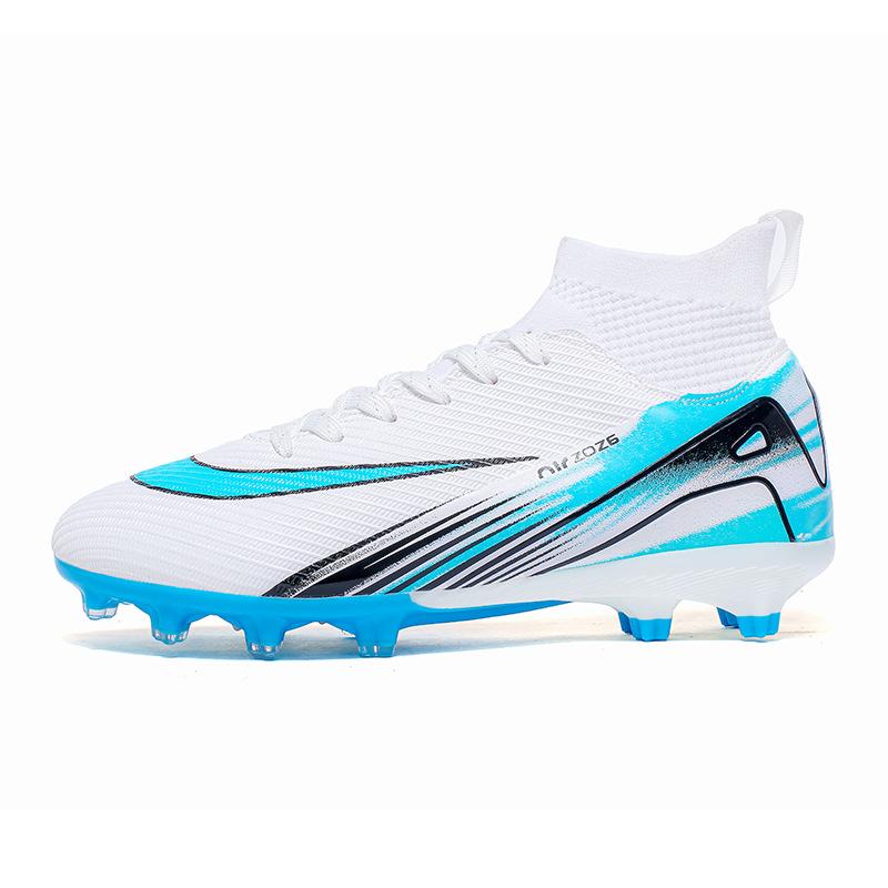 High-Top Football Shoes Fg Pegged Leather Feet For Boys And Girls, Teenagers And Students, Non-Slip Natural Lawn Training Shoes