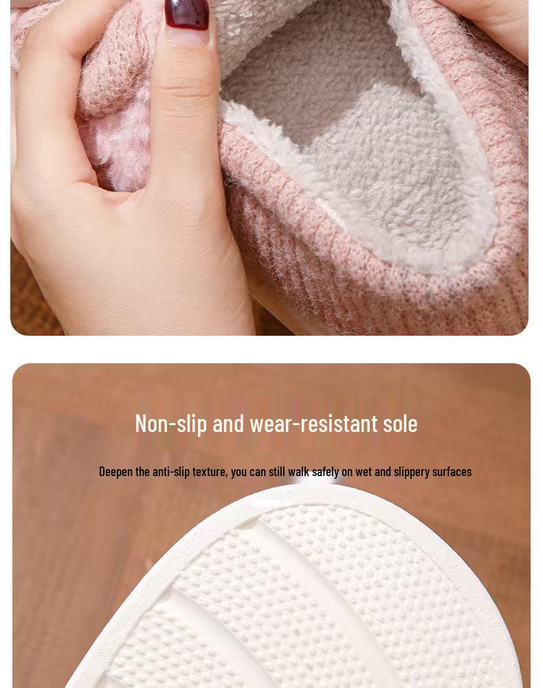 Women's Winter Bowknot Cotton Non-Slip Slippers