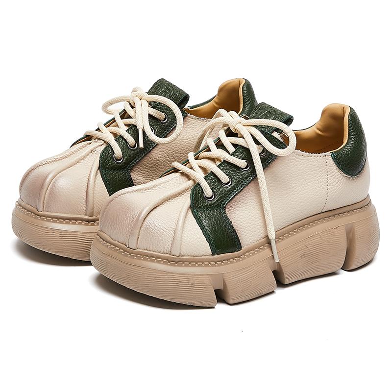 

Модные туфли-лодочки GKTINOO на толстой подошве с увеличением высоты, весна 2025, новая коллекция, натуральная кожа, шнуровка, универсальные, ретро, женские туфли на платформе 250