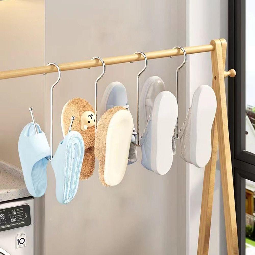Stainless Steel Shoe Drying Rack Windproof Drying Shoe Hook New Shoe Rack