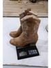 Damen Retro Western Bestickte Cowboy Martin Stiefel - High-Top, V-Ausschnitt Ritterstil