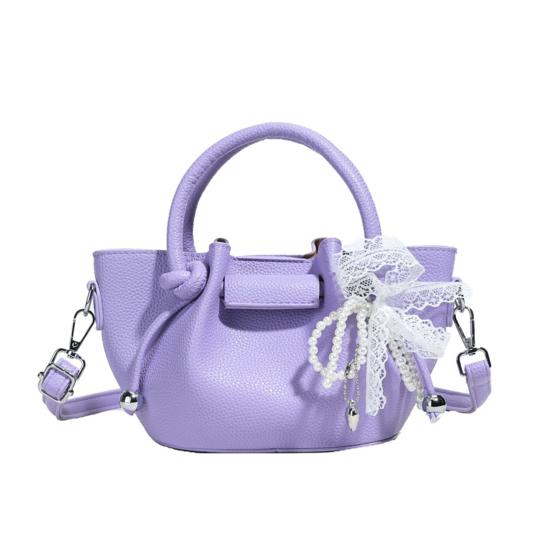 

Женская ретро-сумка однотонная сумка через плечо кроссбоди тоут с регулируемым плечевым ремнем для поездок на работу, вечеринок, свиданий фиолетовый