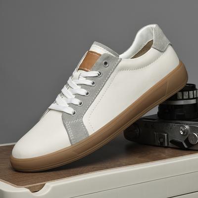 Echtes Leder Herren Freizeit-Schuhwerk Skateboardschuhe Luxusmarke Sneaker Vielseitige Sportschuhe Einfache Herren Vulkanisierte Schuhe
