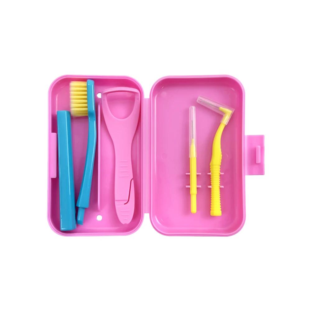 20 Set Portable Toothbrush Box Orthodontic Oral Hygiene Tools Kits Interdental Brush Tongue Scraper Travel Toothbrush