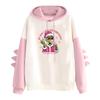 Women's Christmas Printed Contrasting Dinosaur Loose Casual Hoodie