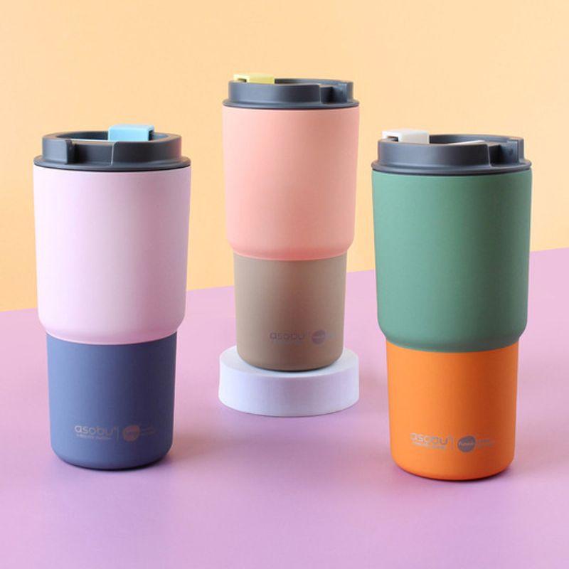 ASOBU Ceramic Stainless Steel Vacuum Insulated Tumbler 650ml Pick Me Up Pastel