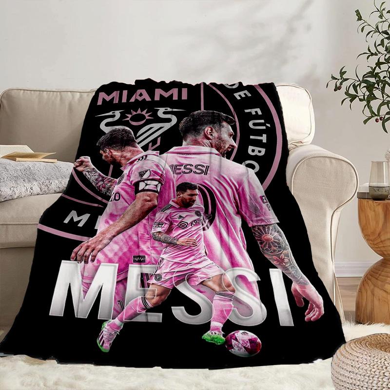 Messi's Pink Portable Blanket/Soft Blanket Bedding Blanket Suitable for Travel Camping Living Rooms Offices Sofas Fan Gifts