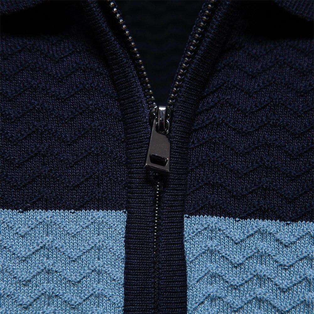 2024 New Summer Textured Ribbed Knit Polo Shirt for Men Short Sleeve Breathable and Cool Mens Polo Shirts