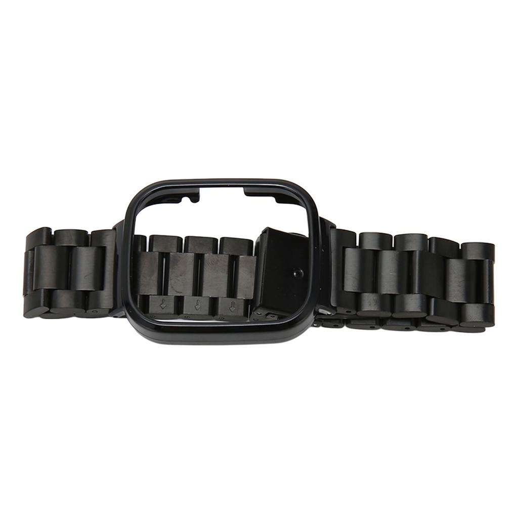 Watch Strap Protective Case Band 2 in 1 Adjusted Stainless Steel Watch Band for