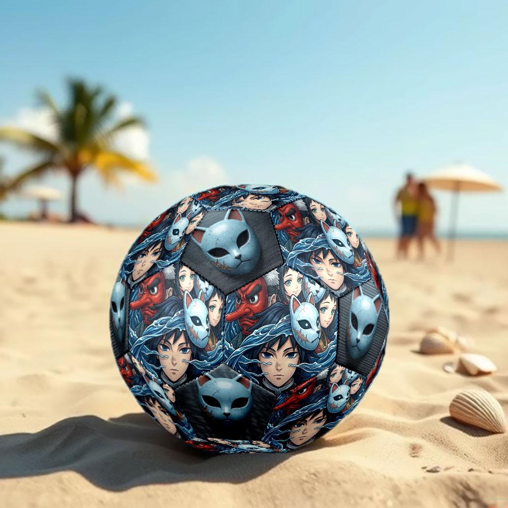 1pc Demon Slayer Kimetsu no Yaiba Soccer Ball Size 5 Indoor Soccer Ball Fashion Colorful Backyard Game - Great For Sports Fans Gift HE37