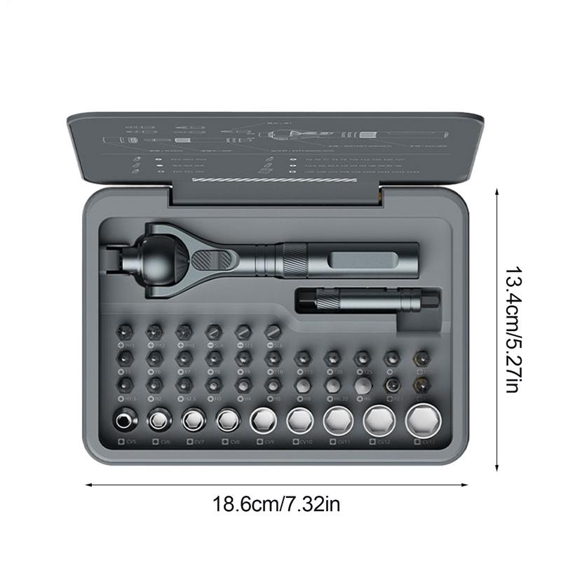 Ratchet Kit Multi Bit Magnetic Drive Set 40 Precision Bits Multifunctional 180 Degree Rotation Complete Kit For Automotive Car