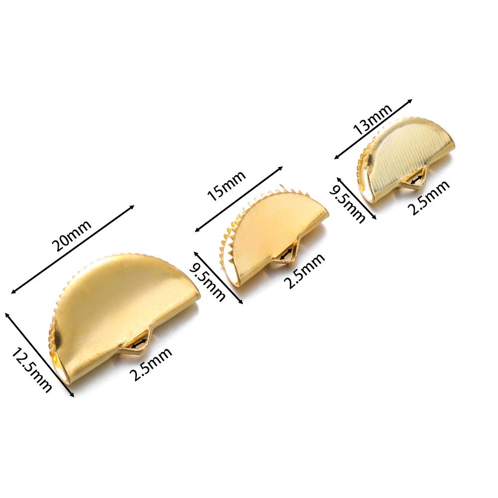 30Pcs/Lot 13/15/20mm Metal Crimps End Caps for Tassel Leather Cord End Fastener Connectors Clasps Jewelry Making Accessories
