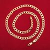 Copper 18K Gold Color Classic 6MM Chain Bracelet Neckalce for Women Men Wedding Jewelry Set