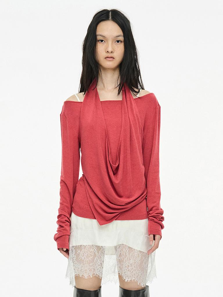 CERRIC Layered Halter Top/Red
