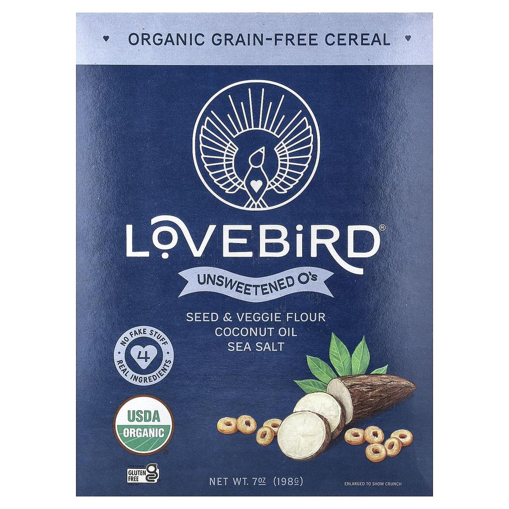 Lovebird, Organic Grain-Free Cereal, Unsweetened O's, 198g (7oz)