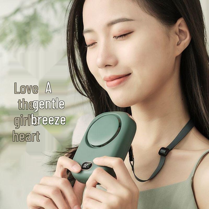 Ultra-Portable Neck-Hanging Mini Fan with Strong Wind for Summer Cooling