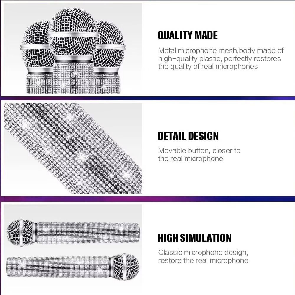 Manicotto Decorativo Microfono Bling Bling Manico Microfono Wireless Per Disco