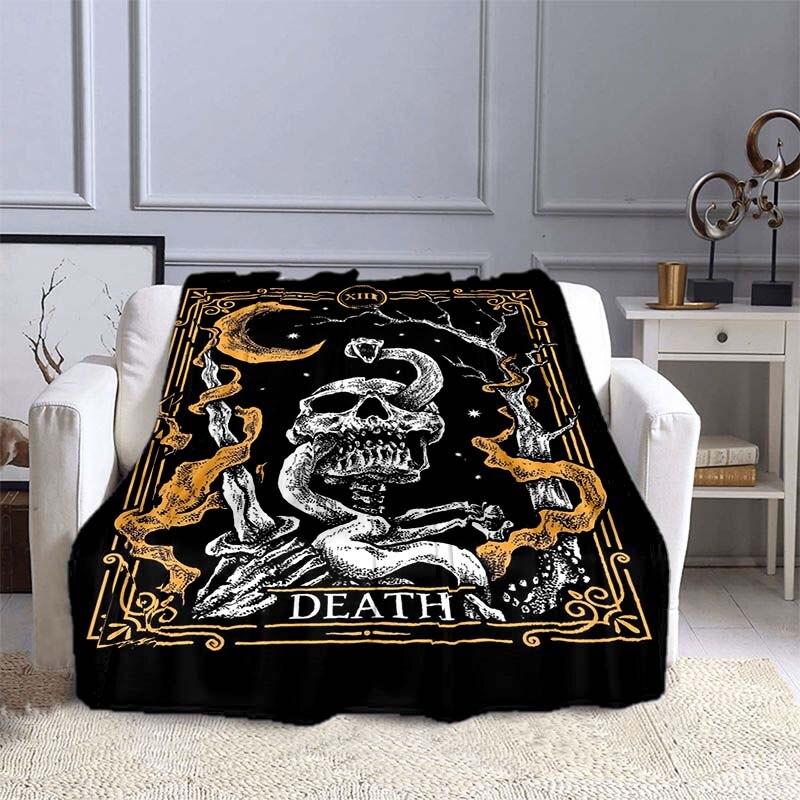 Decke mit Tarot-Karten-Design, Überwurf, Decke, Geschenk, Coca-Cola-Flanelldecke, warmer Plüsch-Überwurf für Bett, Sofa, Couch