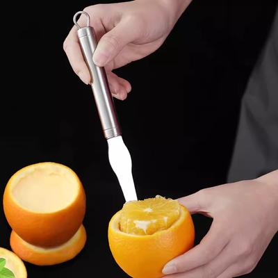 Oranges Schnitzmesser Küche 304 Edelstahl Sparschäler Milchpudding Schneidwerkzeuge Nabelorange Kernentferner Kernausstecher