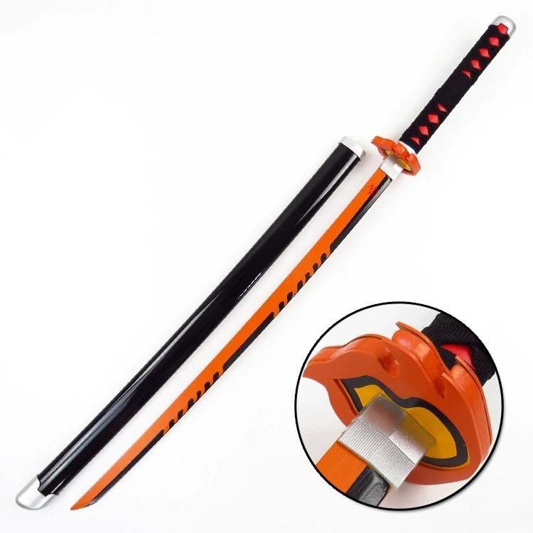 40inch Demon Slayer Tanjirou Katana Samurai Sabre Real Size Japanese Katana Kimetsu No Yaiba Sword Blade Anime Cosplay Prop Toy