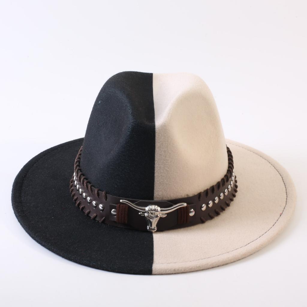 Popular European and American Classic Double-color Wide-brimmed Top Hat Men's and Women's Fashion OL Style Cowboy Hat Jazz Hat
