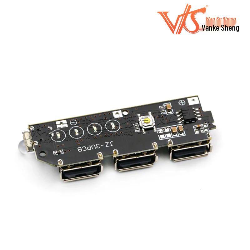 3-Port USB Power Bank Circuit Board: 5V 2.1A Boost Module for DIY 18650 Battery
