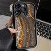 Phone Case for iPhone 17 Air 16E 15 16 Pro Max Gold Granite Marble Pattern Cover 14 Plus 13 12 Mini Soft Shell Silicone Fundas