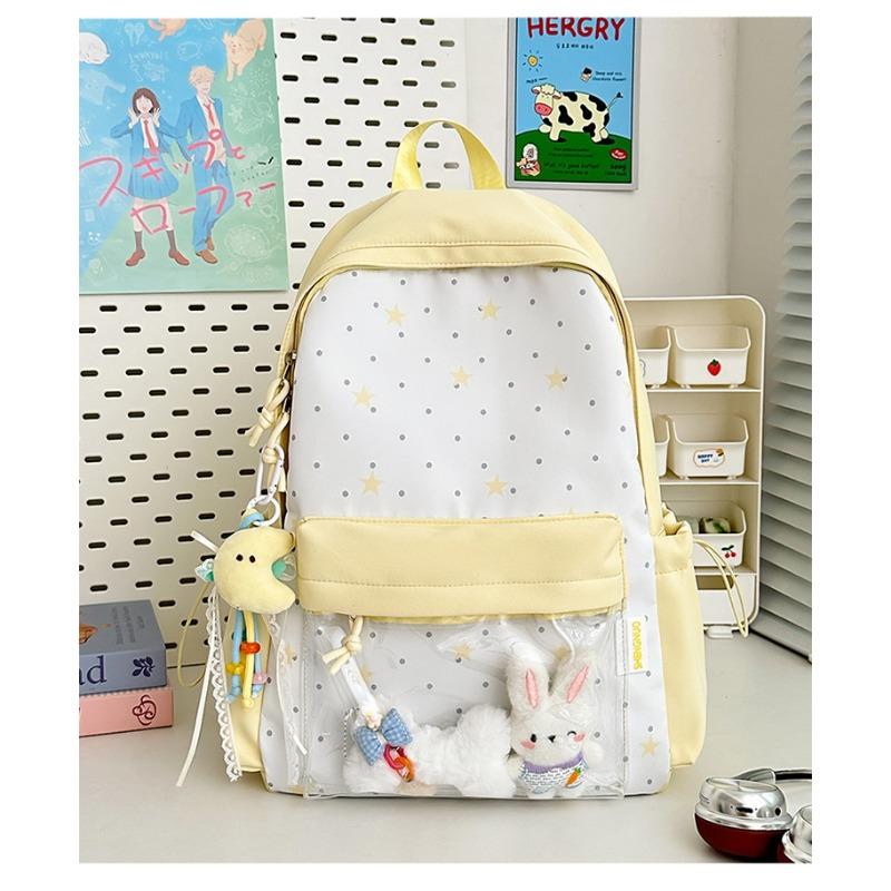 The New Schoolbag Is High-value, Fresh, Sweet and Cute, and the Star Backpack Is Lightweight for Junior High School Students. Spring Outing Backpack.