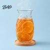 Cocktail Glass for Restaurants Pineapple Shape Glass, 480ml Embossed Tumbler Juice Hot Heat Resistant Glassware Beverages, Creative Bar Whiskey,