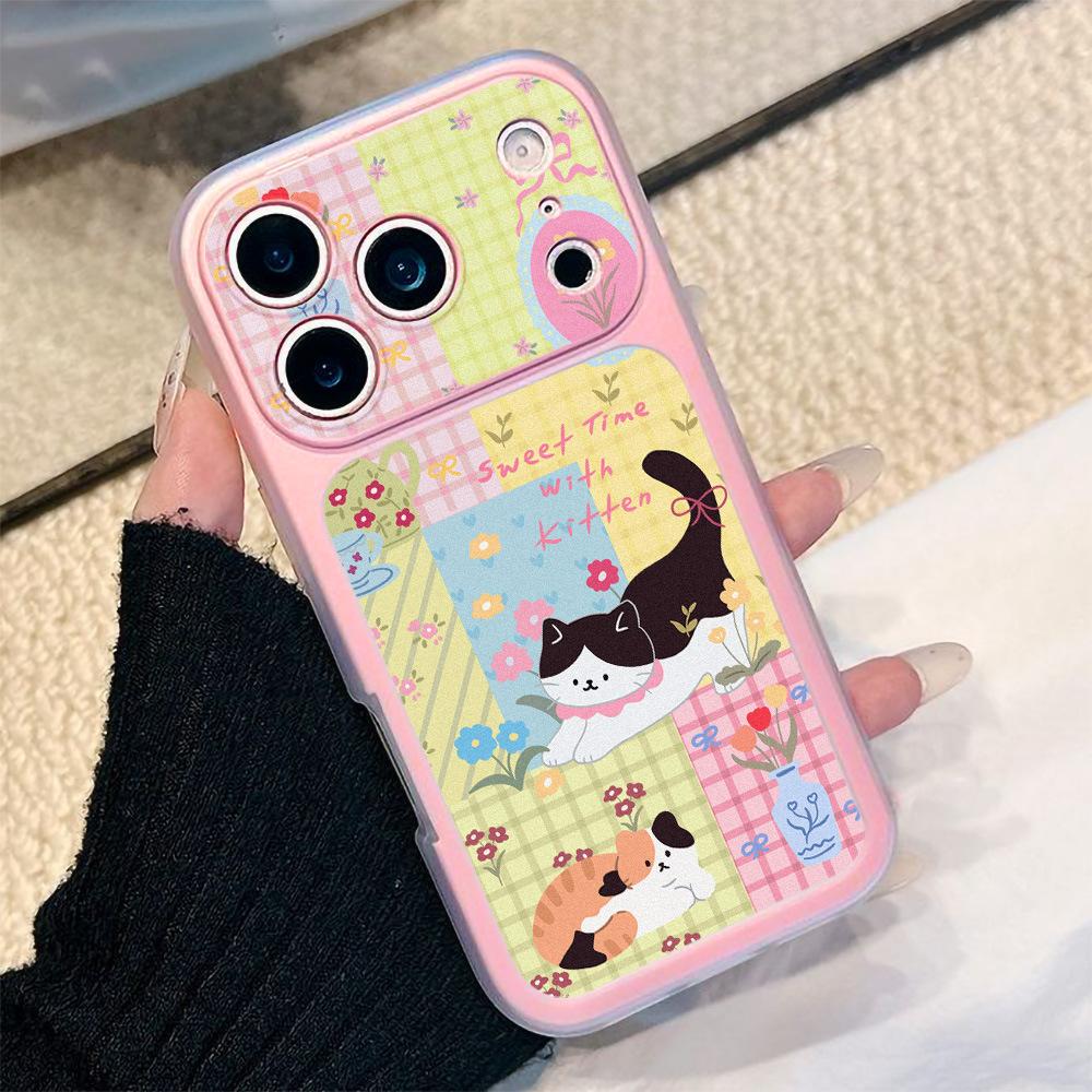 Kitten Garden Is Suitable for iPhone17ProMax 2-in-1 Mobile Phone Case, Apple 16 Niche 15 Fine Hole Delivery.