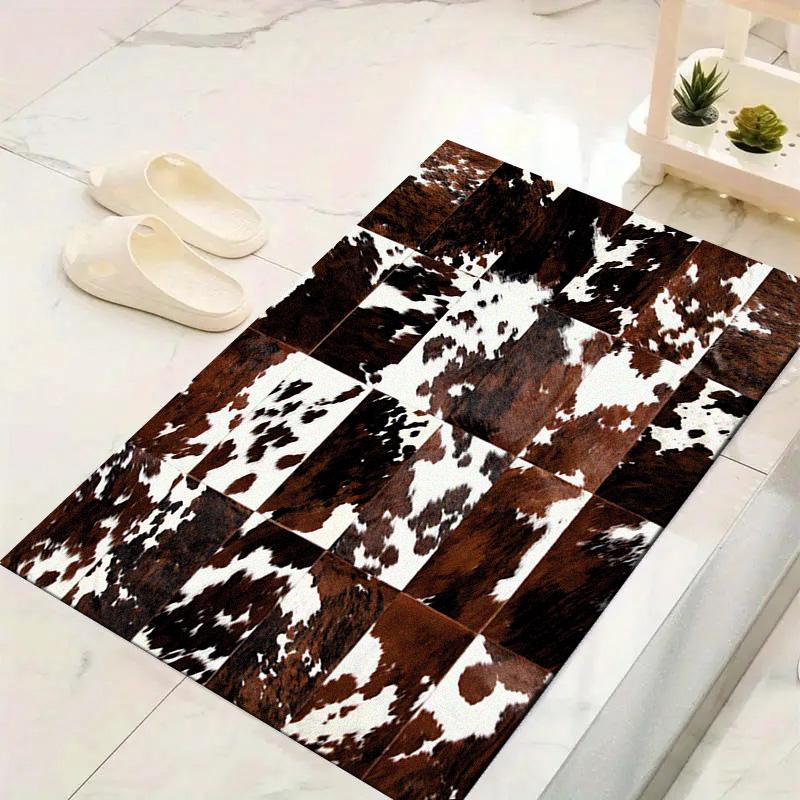 Rustic Cowhide Style Carpet Rug for Living Room Bedroom Home Sofa Decoration,Kids Play Non-slip Floor Mat
