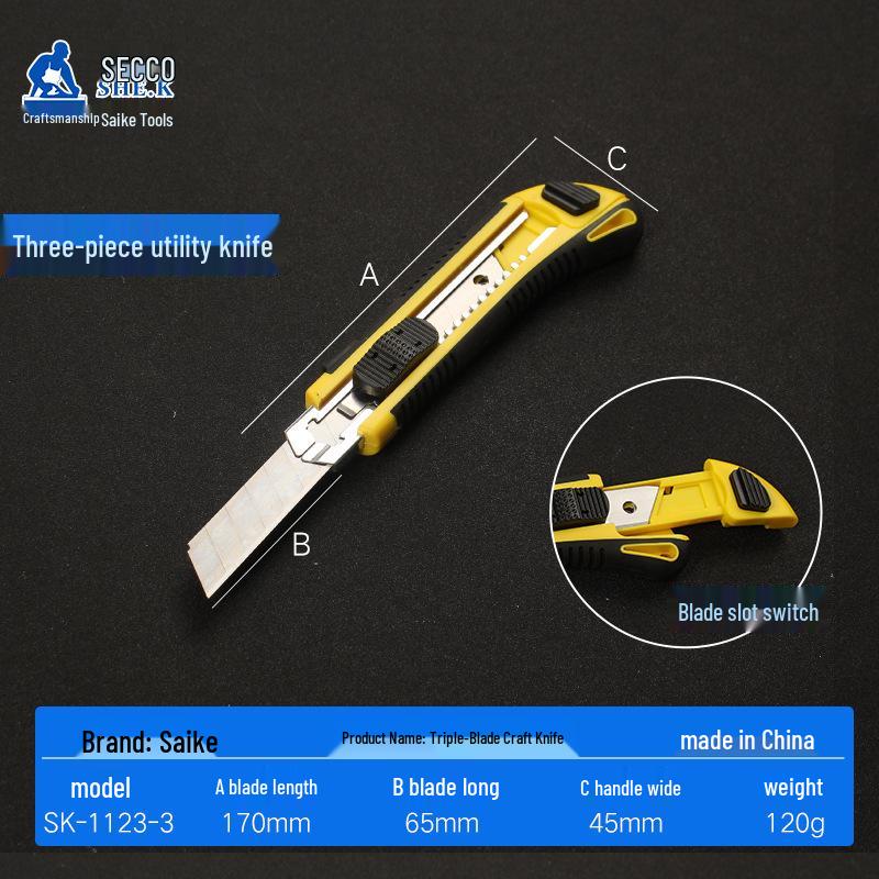 Saikeme Heavy Duty 18mm Utility Wallpaper Cutter with Hook Blade