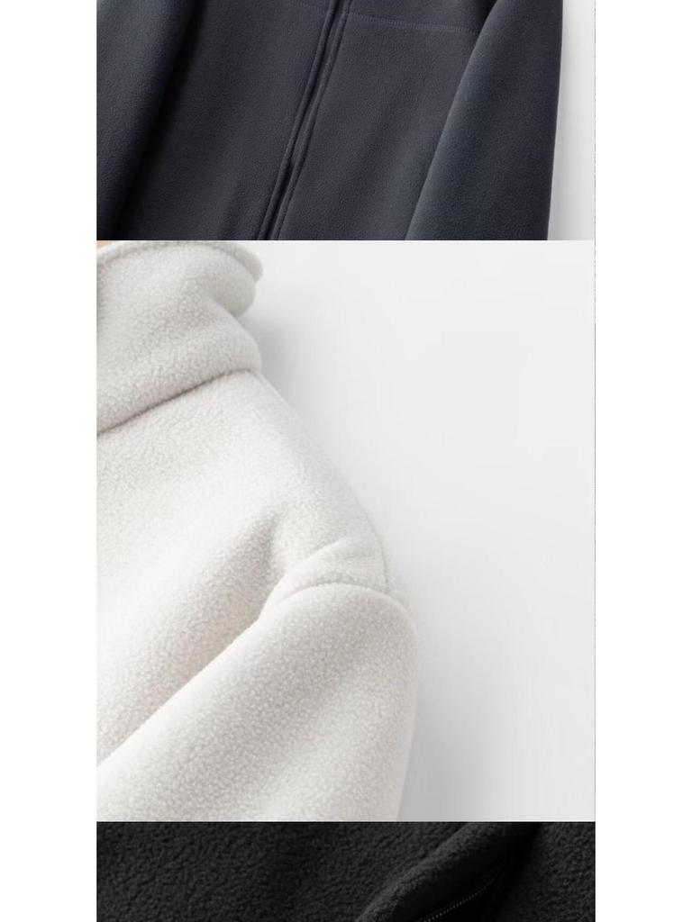 Men's Plus Size Stand Collar Fleece Jacket - Loose Fit for Spring and Autumn